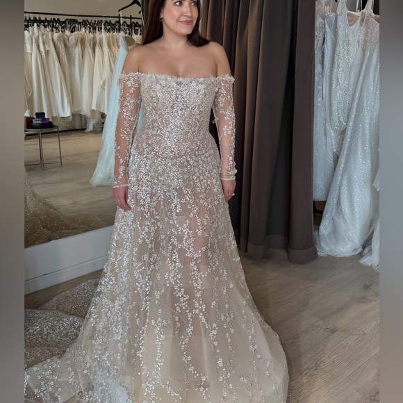 Milla Nova Coco Bridal Gown Nude Size 8 - Picture 9 of 11